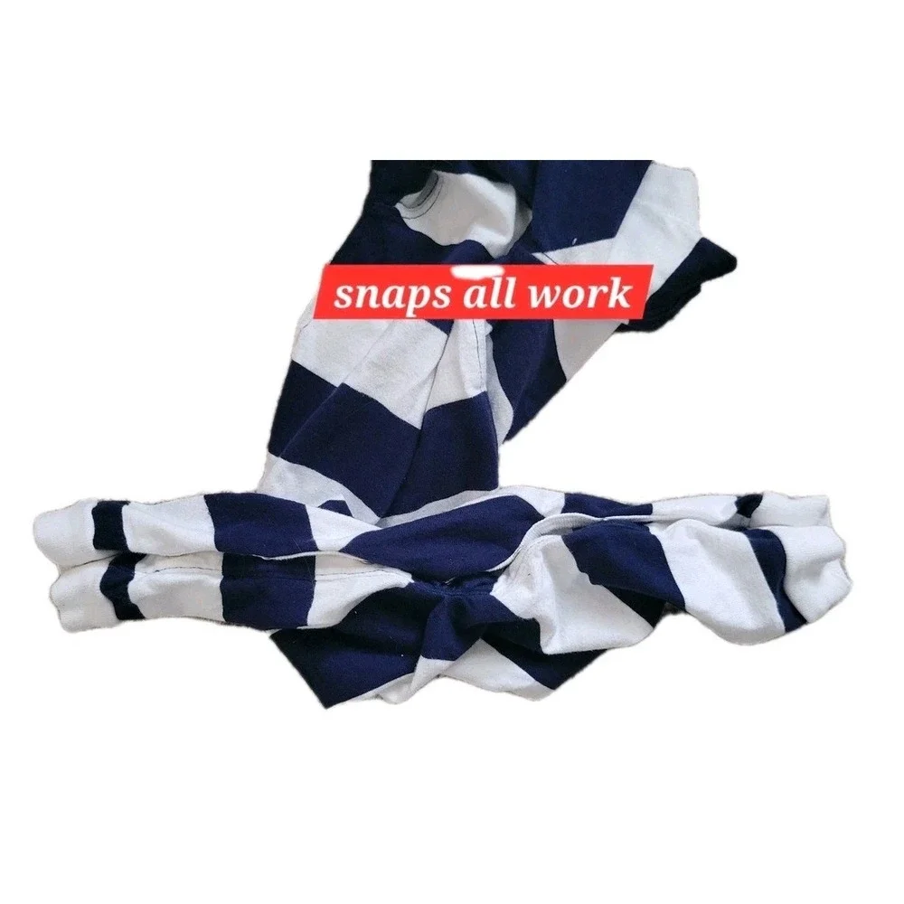 Ralph Lauren Baby Rugby Romper 9M Blue‎ White Striped Polo One Piece